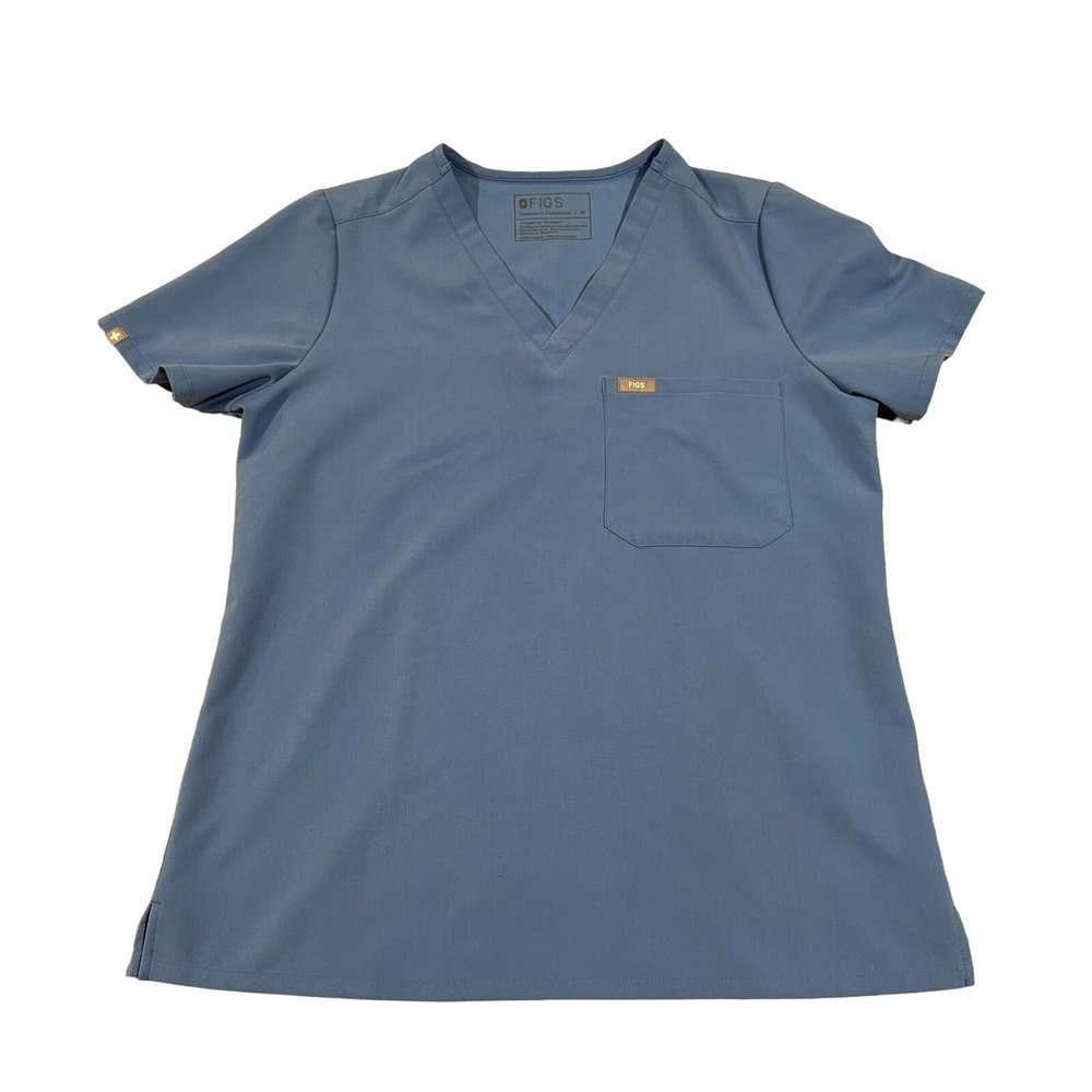 FIGS Casma Scrub Top Women's M Blue Short Sleeve Medical Uniform